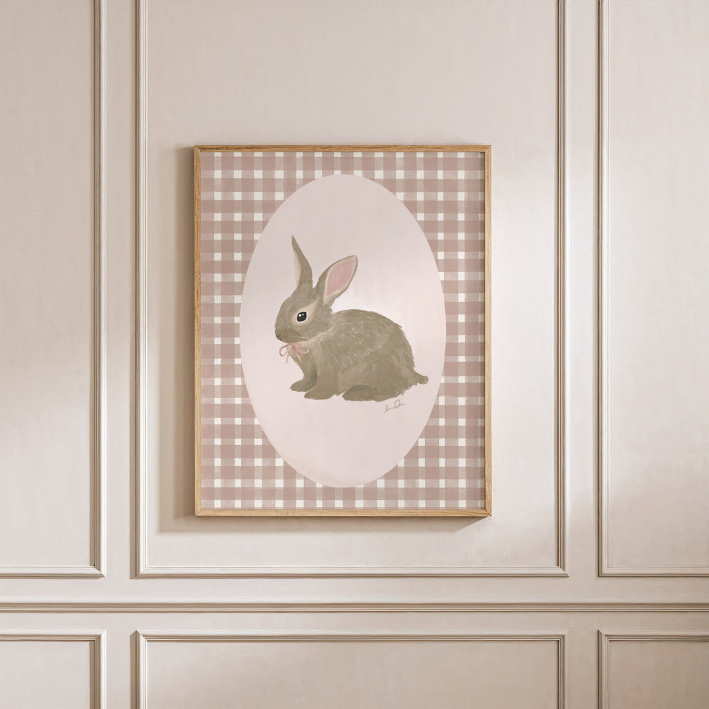 Petit lapin rose, illustration d'Émilie J. Ouellet – affiche d'art ADR Gallery