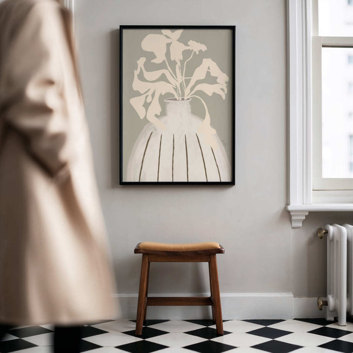 Composition florale, illustration d'Émilie J. Ouellet – affiche encadrée