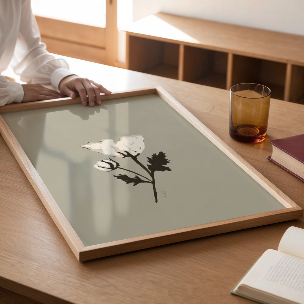 La fleur blanche, illustration d'Émilie J. Ouellet – affiche d'art ADR Gallery