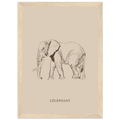 L'éléphant version marron, affiche minimaliste et apaisante – Aude de Riberolles
