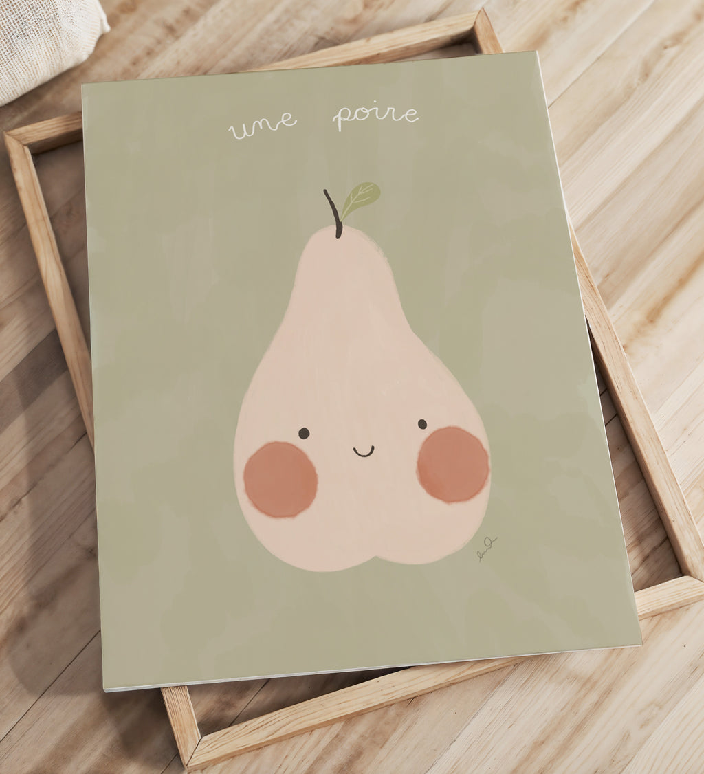 Une poire, illustration d'Émilie J. Ouellet – affiche d’art