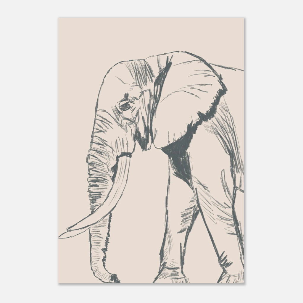 Le grand éléphant version couleur, œuvre originale au crayon signée Aude de Riberolles