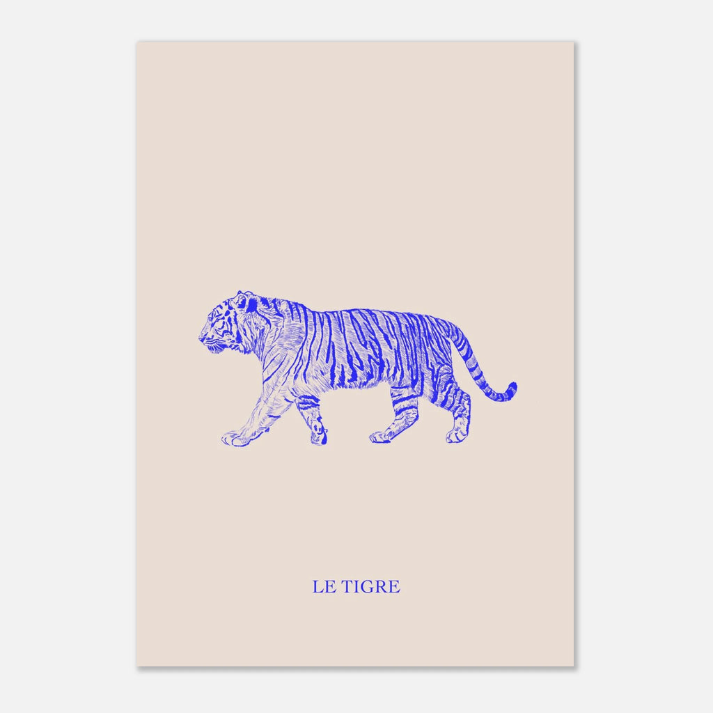 Le tigre bleu électrique, œuvre originale au crayon signée Aude de Riberolles
