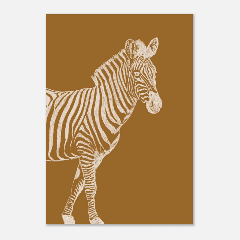 Le zèbre version camel, œuvre originale au crayon signée Aude de Riberolles