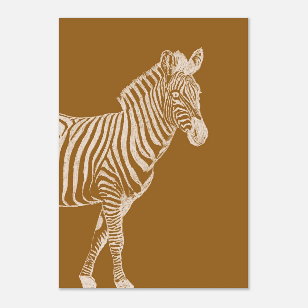 Le zèbre version camel, œuvre originale au crayon signée Aude de Riberolles