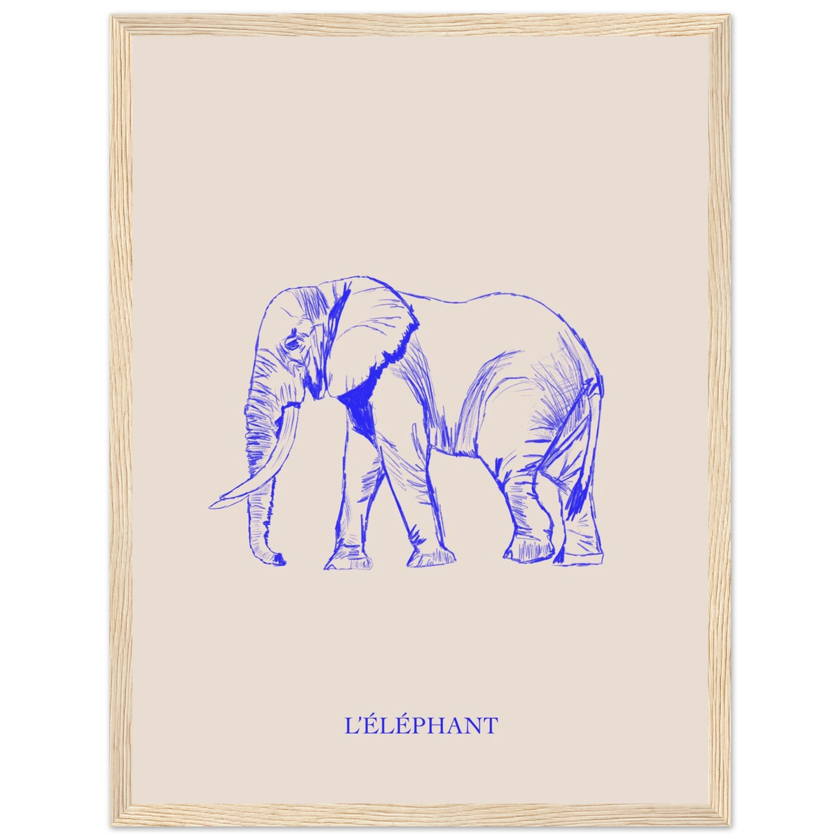 L'éléphant bleu électrique, œuvre originale signée Aude de Riberolles