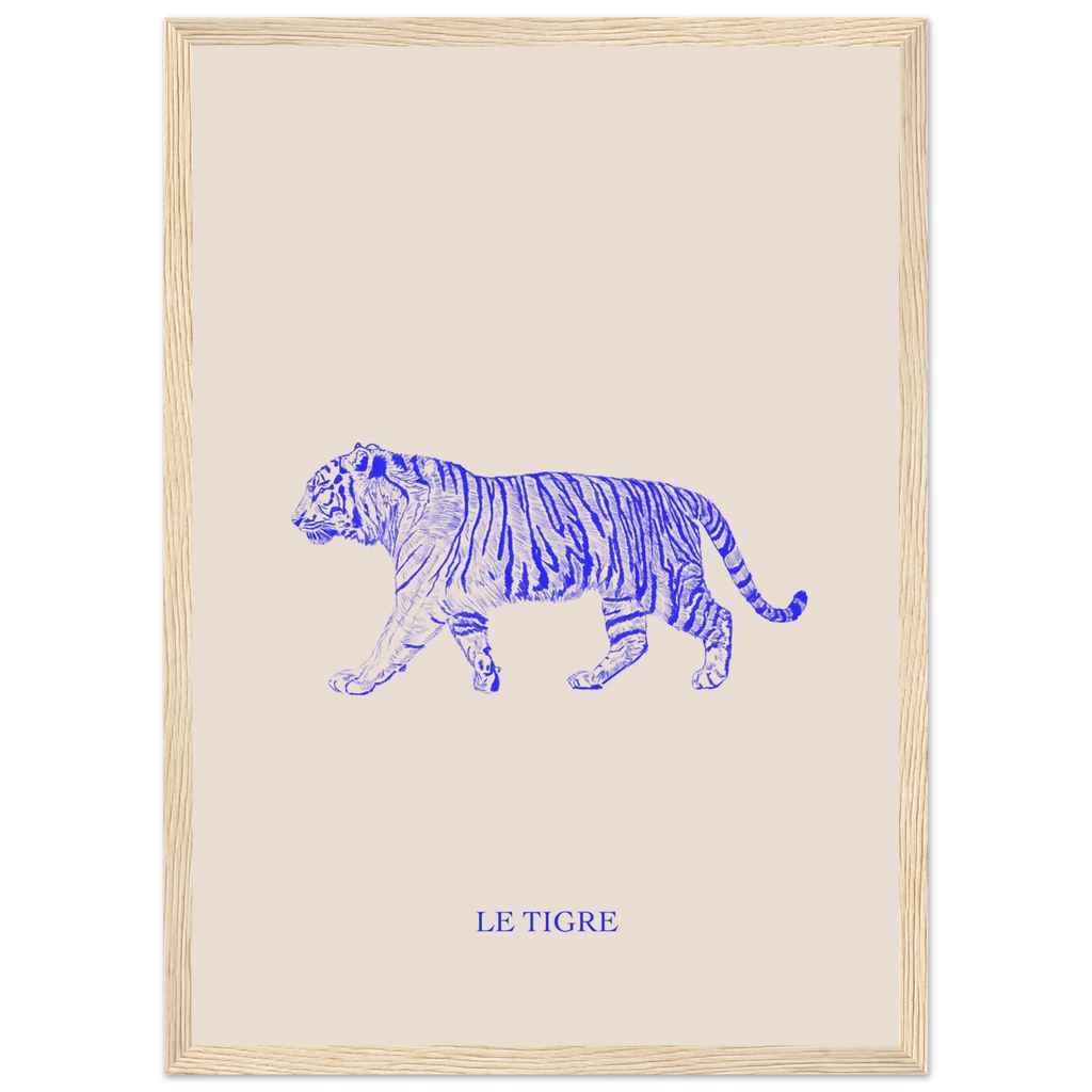 Le tigre bleu électrique, œuvre originale signée Aude de Riberolles