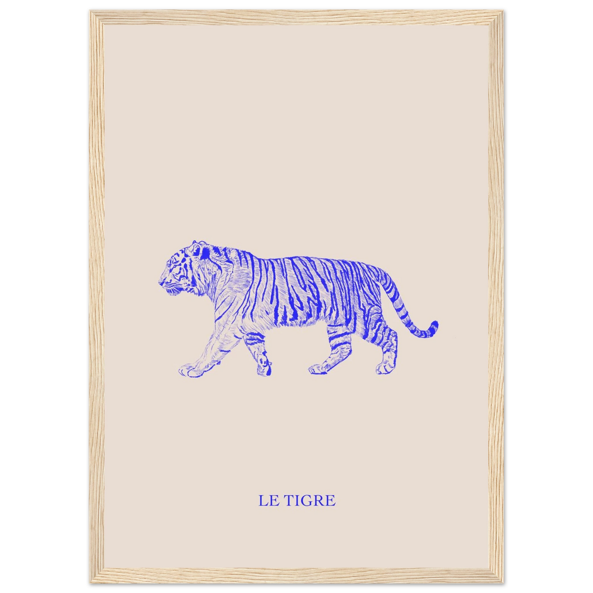 Le tigre bleu électrique, œuvre originale signée Aude de Riberolles