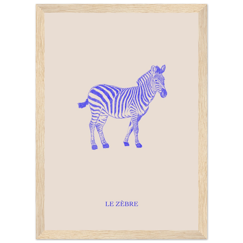 Le zèbre bleu électrique, œuvre originale signée Aude de Riberolles