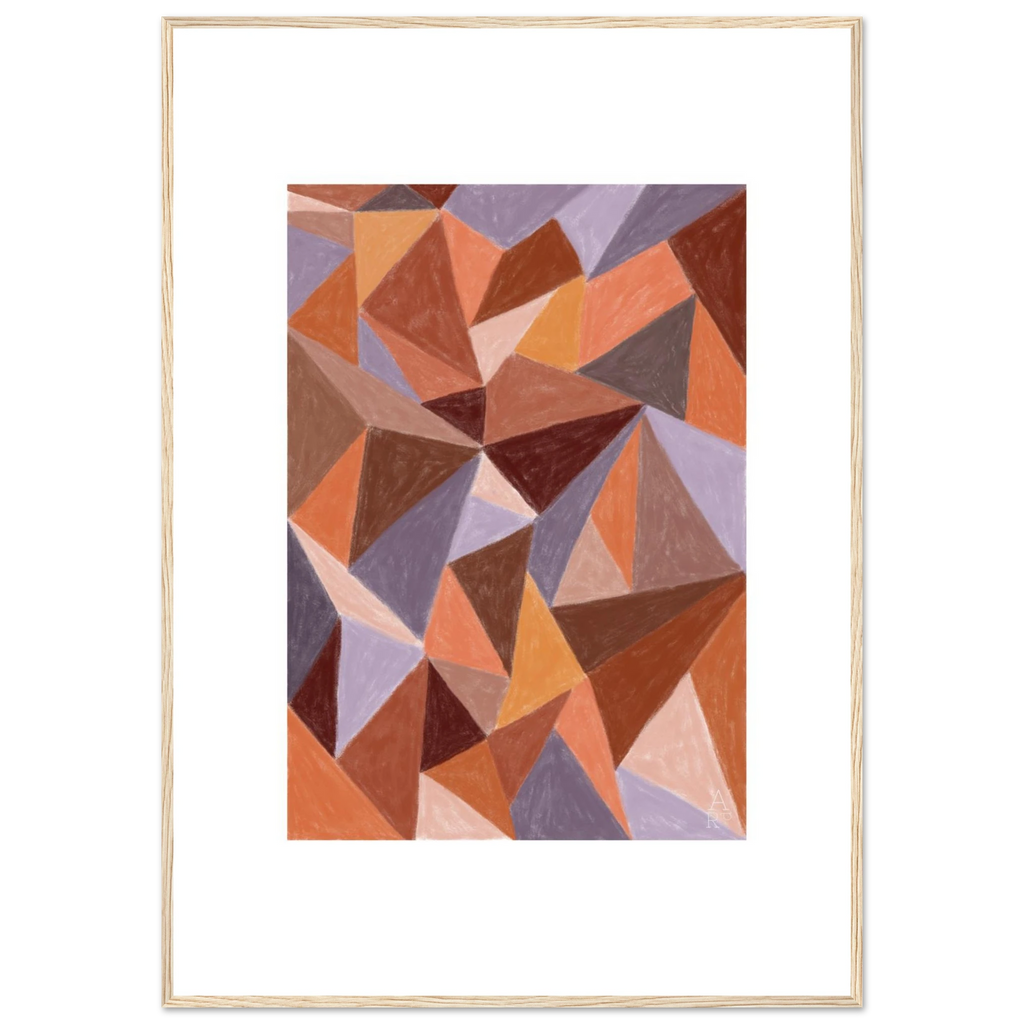 Patchworks N°4 encadrée, illustration abstraite colorée d'Aude de Riberolles