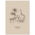 Jardin d'Enfants version marron, dessin au crayon aux tons naturels