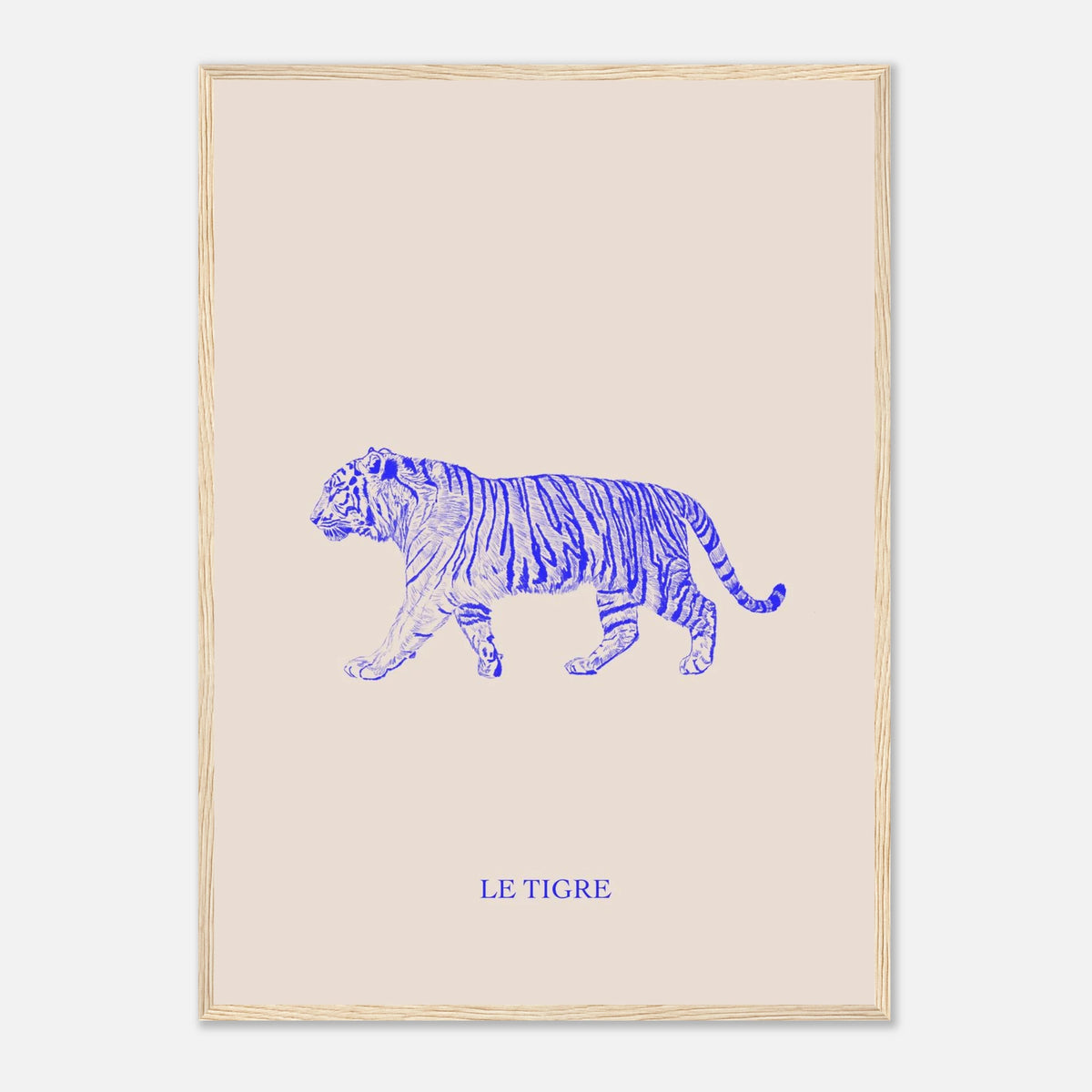 Le tigre bleu électrique, affiche encadrée poétique