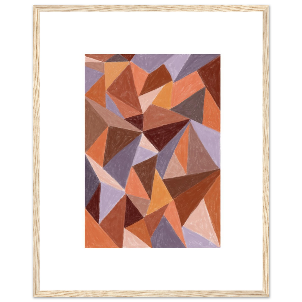 Patchworks N°4, affiche encadrée aux formes géométriques colorées