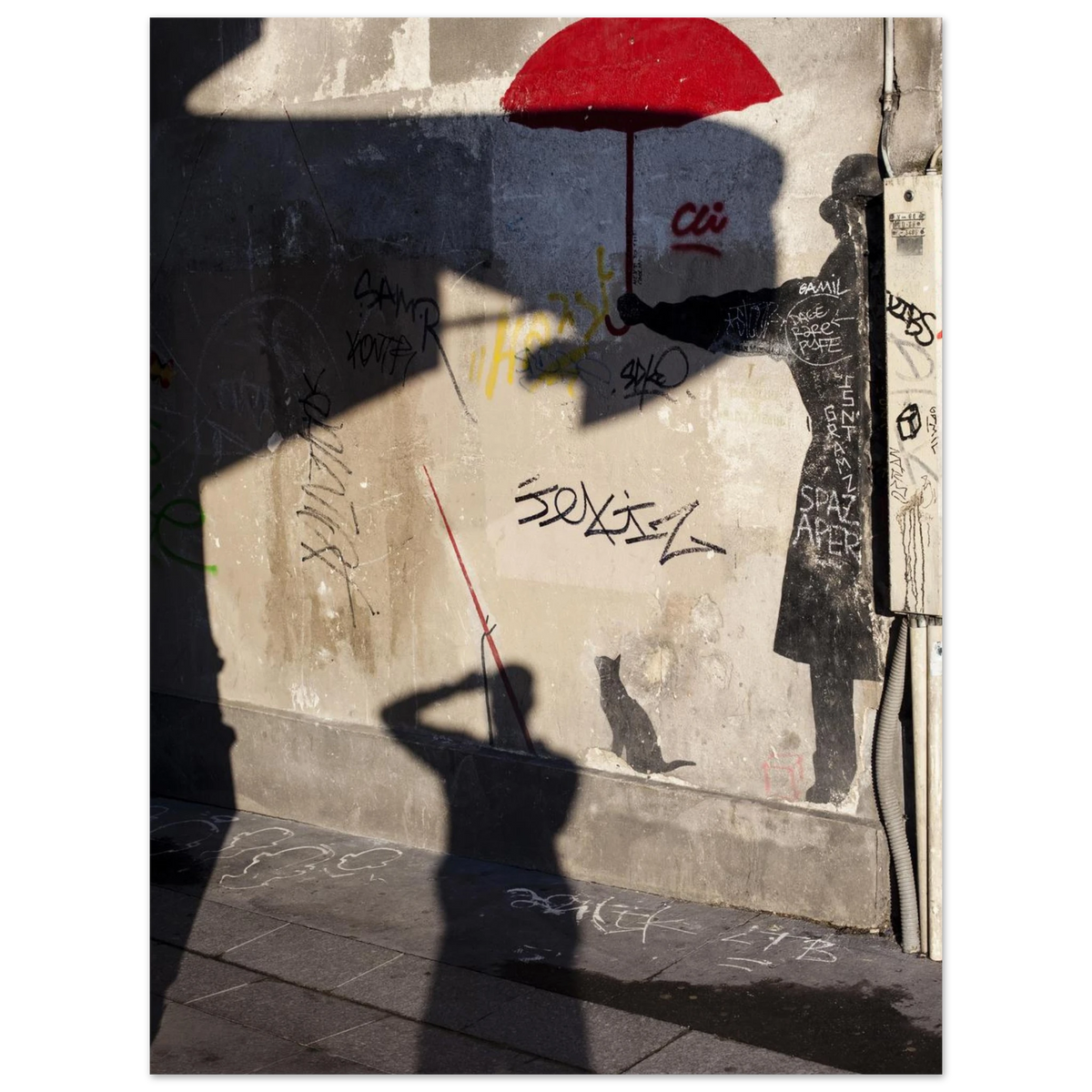 Paris, Rue du Chat qui Pêche, composition graphique de Mohamed Khalil en art mural