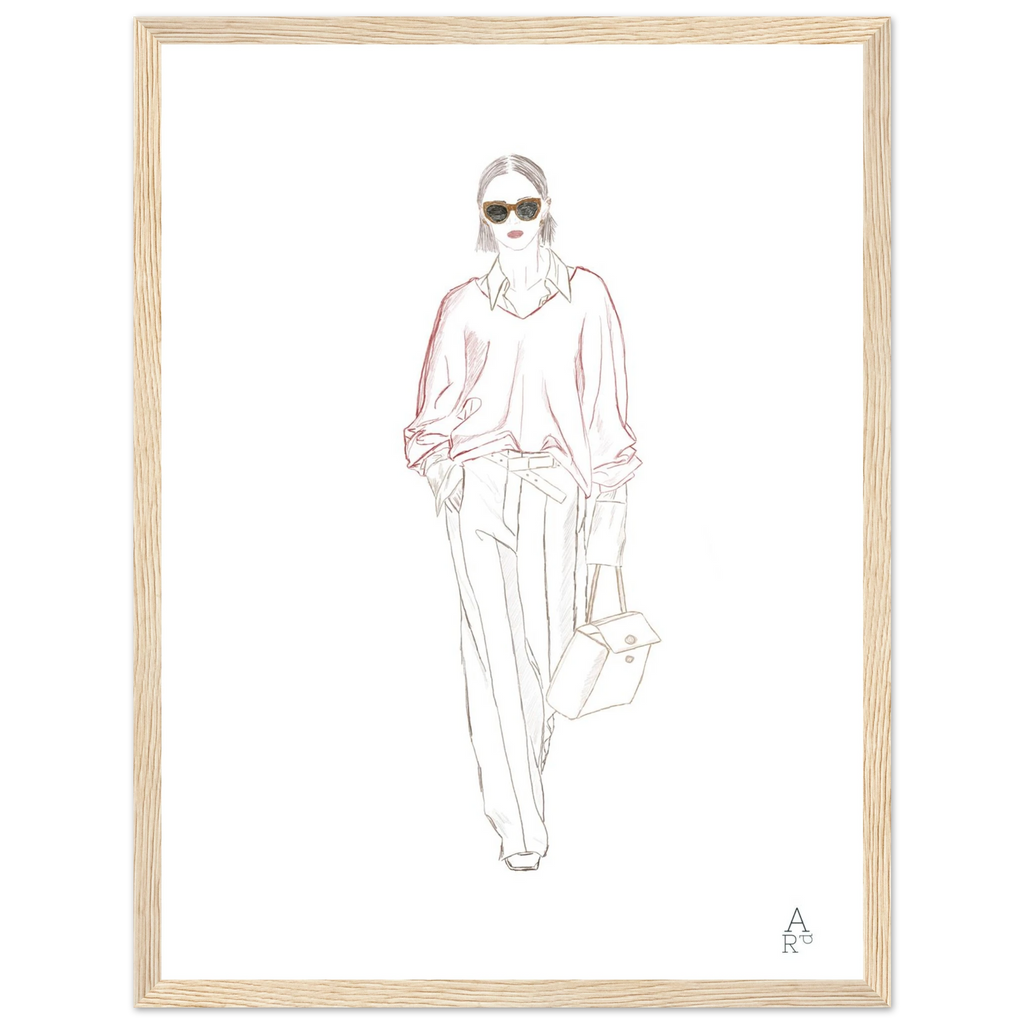 Affiche encadrée Woman walking N°1 d'Aude de Riberolles