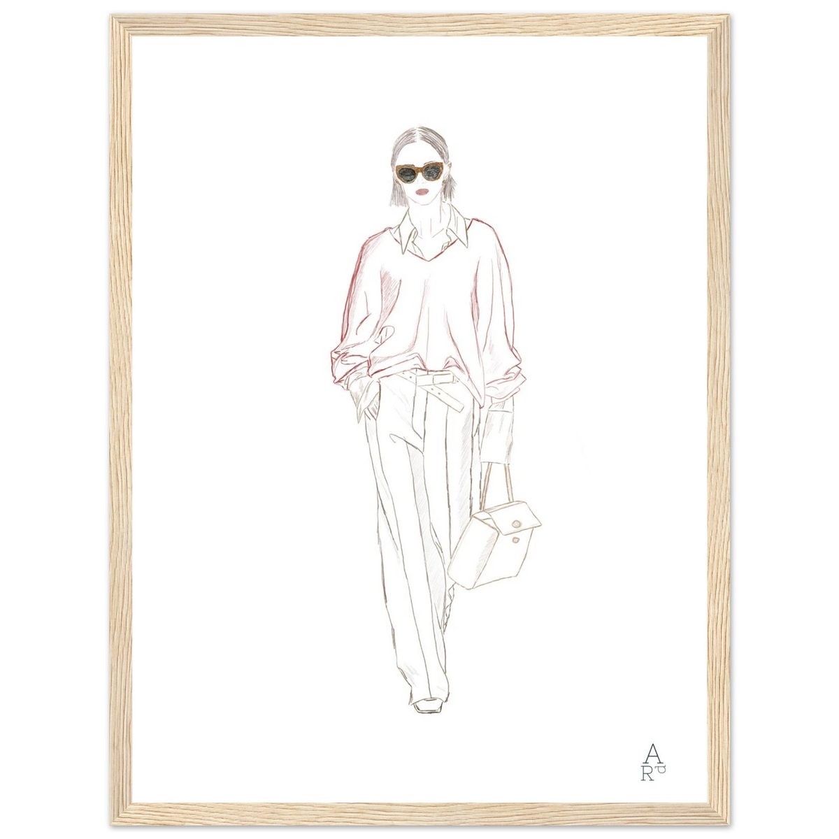 Affiche encadrée Woman walking N°1 d'Aude de Riberolles