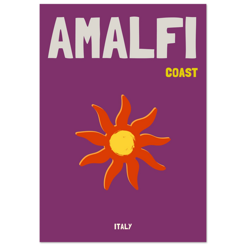 Affiche graphique Amalfi Coast, destination soleil et voyage – ADR Gallery