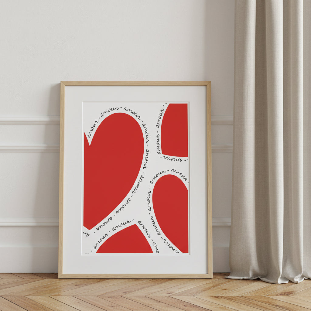 Affiche typographique « AMOUR » – décoration murale ADR Gallery