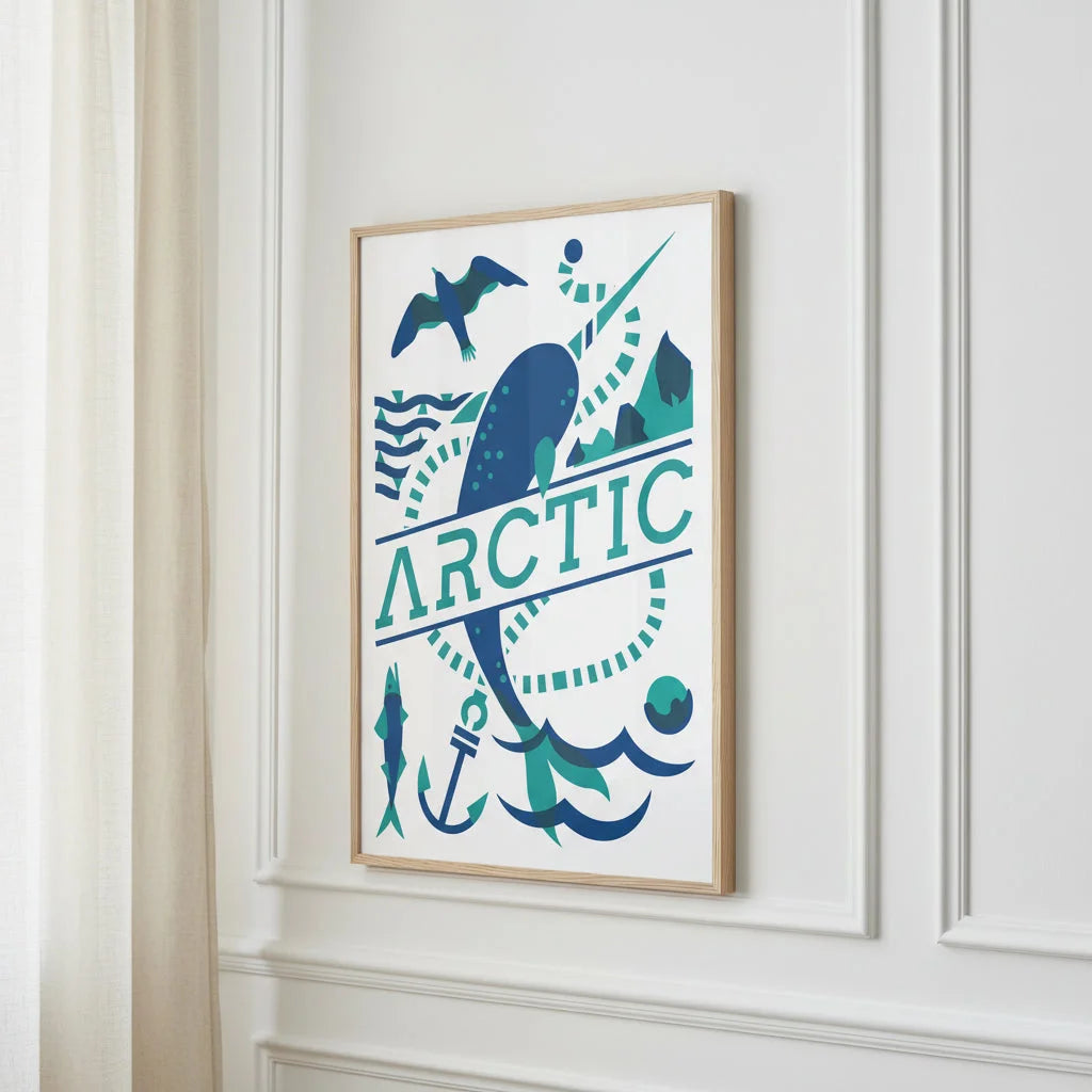 Artic, papier poché de Julie Parmentier encadré – visuel 2
