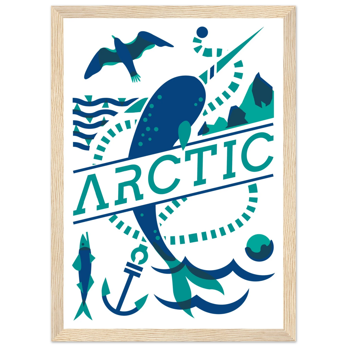 Artic, papier poché de Julie Parmentier encadré – visuel 3