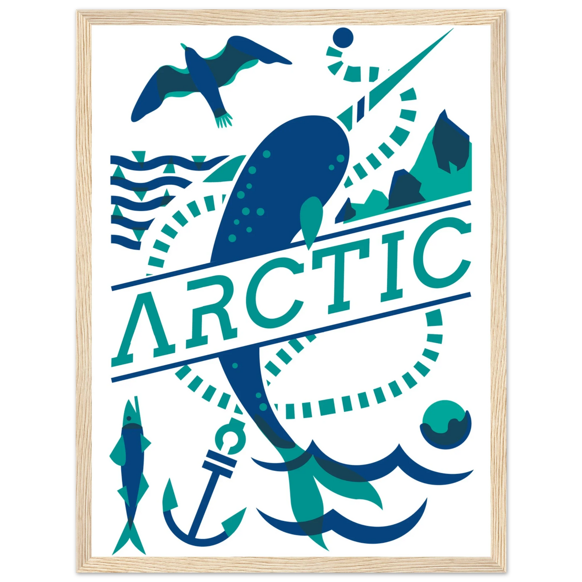 Artic, papier poché de Julie Parmentier encadré – visuel 5