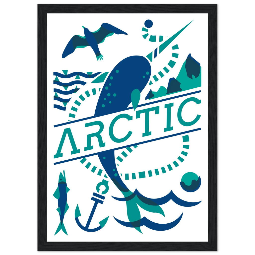 Artic, papier poché de Julie Parmentier encadré – visuel 6
