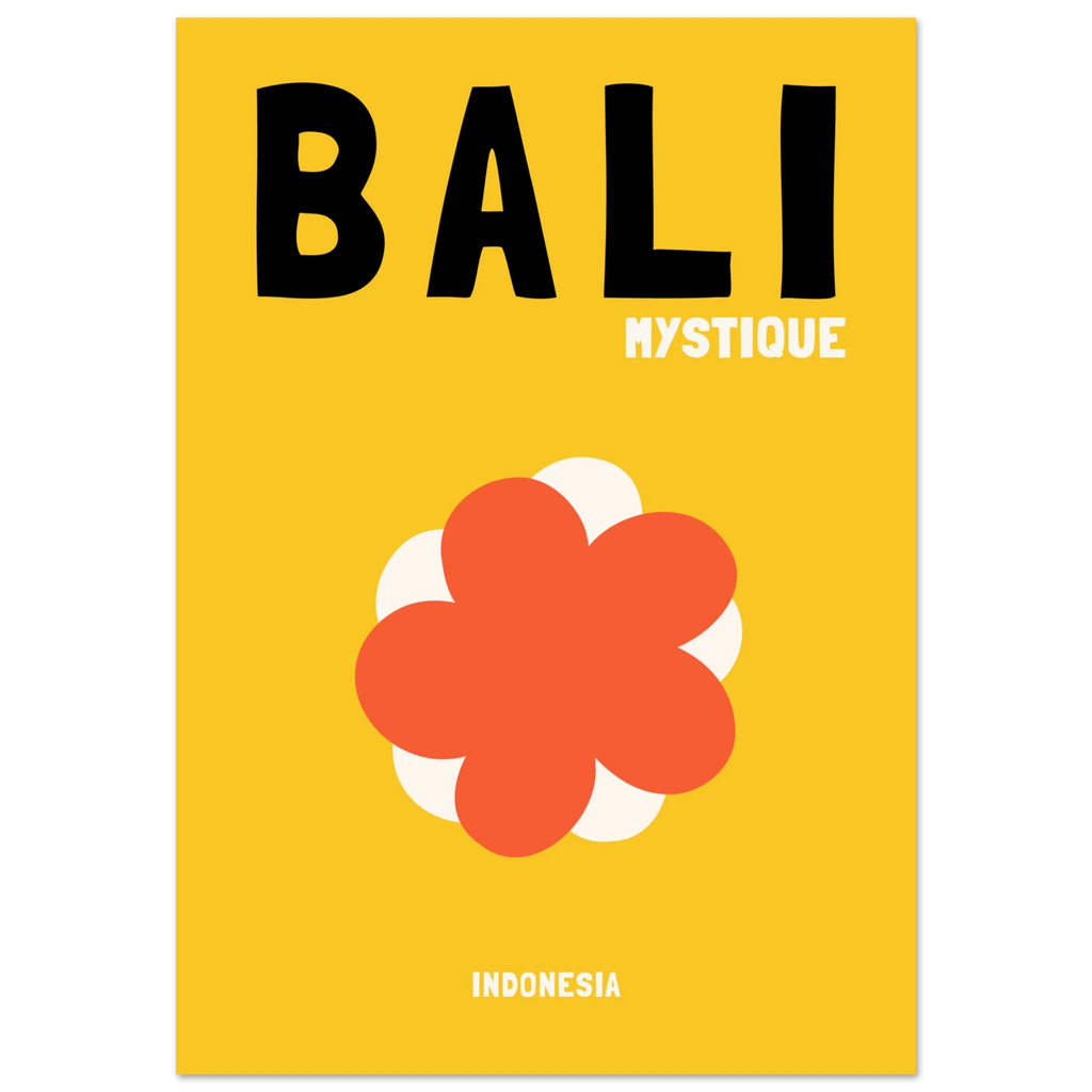 Affiche graphique Bali Mystique, destination soleil et voyage – ADR Gallery