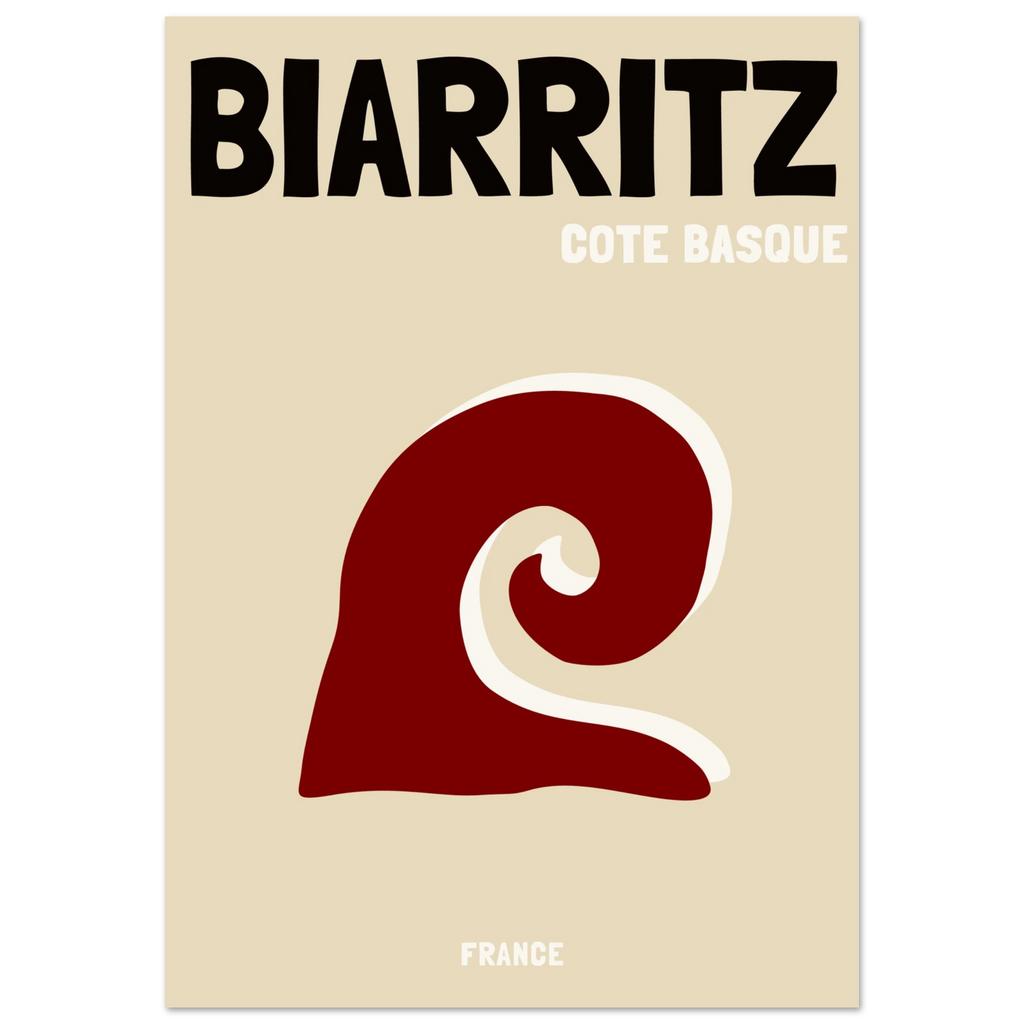 Affiche graphique Biarritz Cote Basque, destination soleil et voyage – ADR Gallery