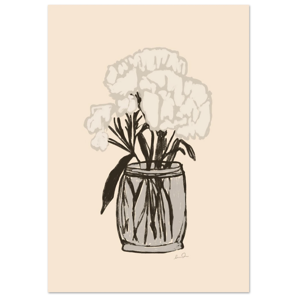Bouquet de fleur blanches, affiche illustrée d'Émilie J. Ouellet – visuel 3