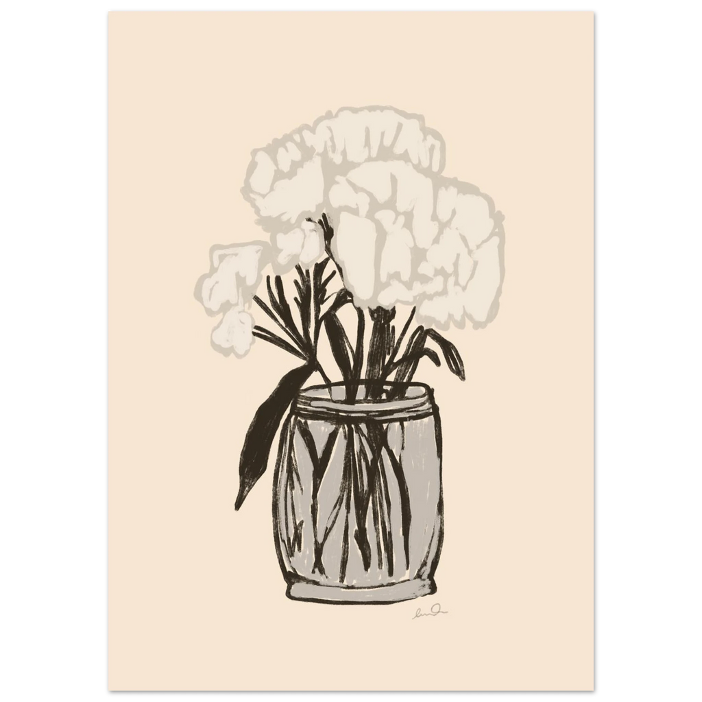 Bouquet de fleur blanches, affiche illustrée d'Émilie J. Ouellet – visuel 4