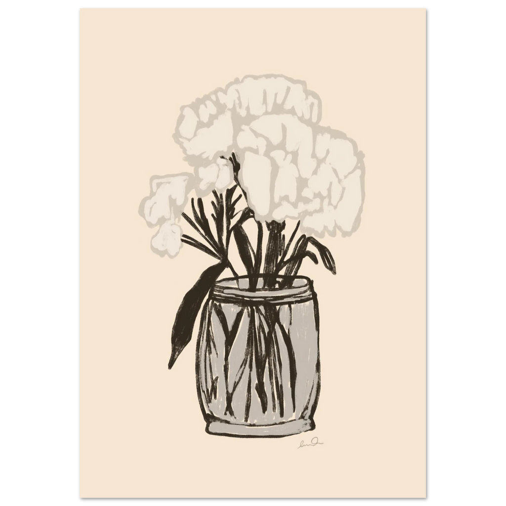 Bouquet de fleur blanches, affiche illustrée d'Émilie J. Ouellet – visuel 5