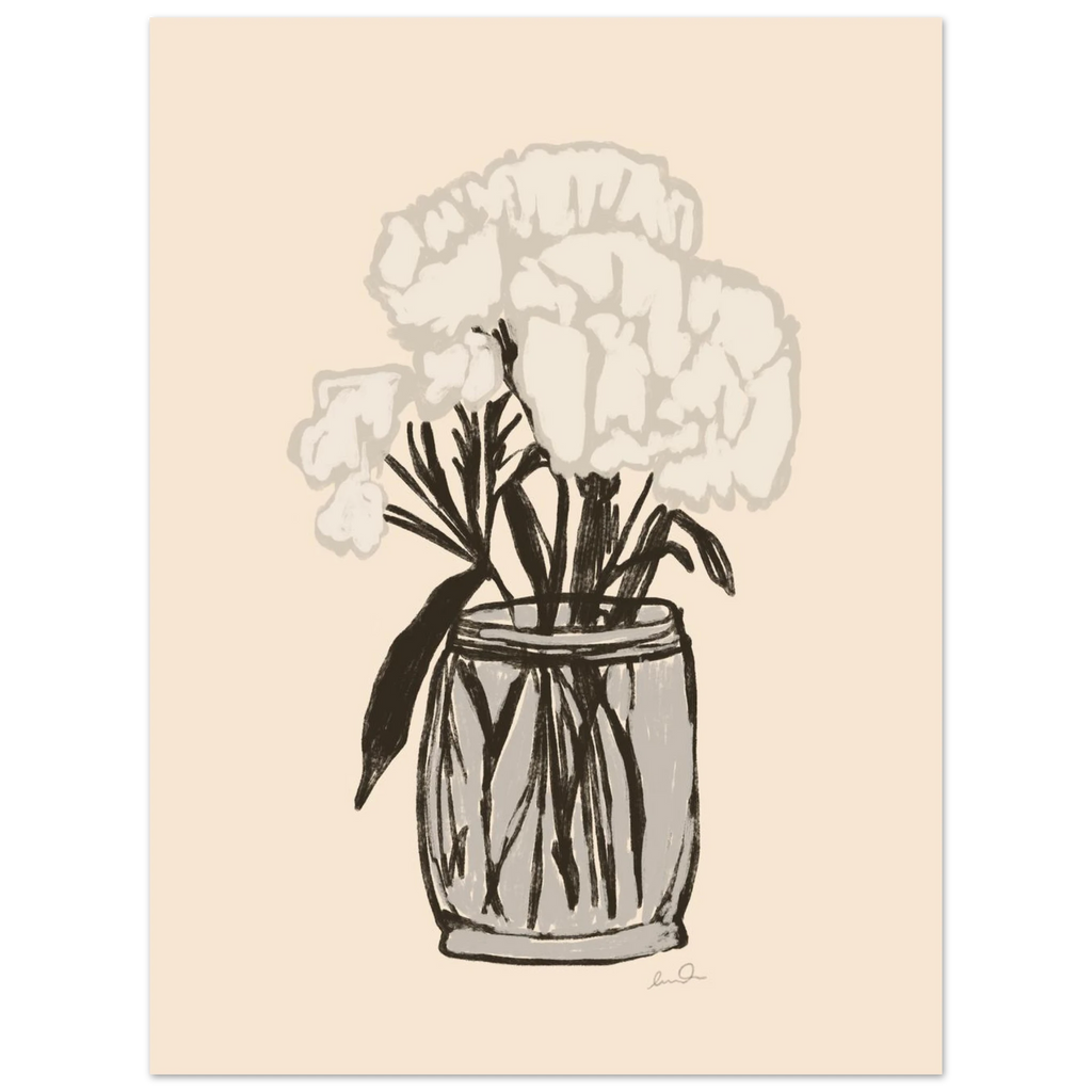 Bouquet de fleur blanches, affiche illustrée d'Émilie J. Ouellet – visuel 6