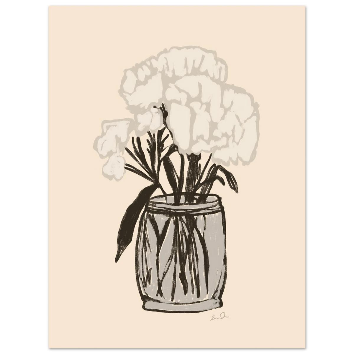 Bouquet de fleur blanches, affiche illustrée d'Émilie J. Ouellet – visuel 6