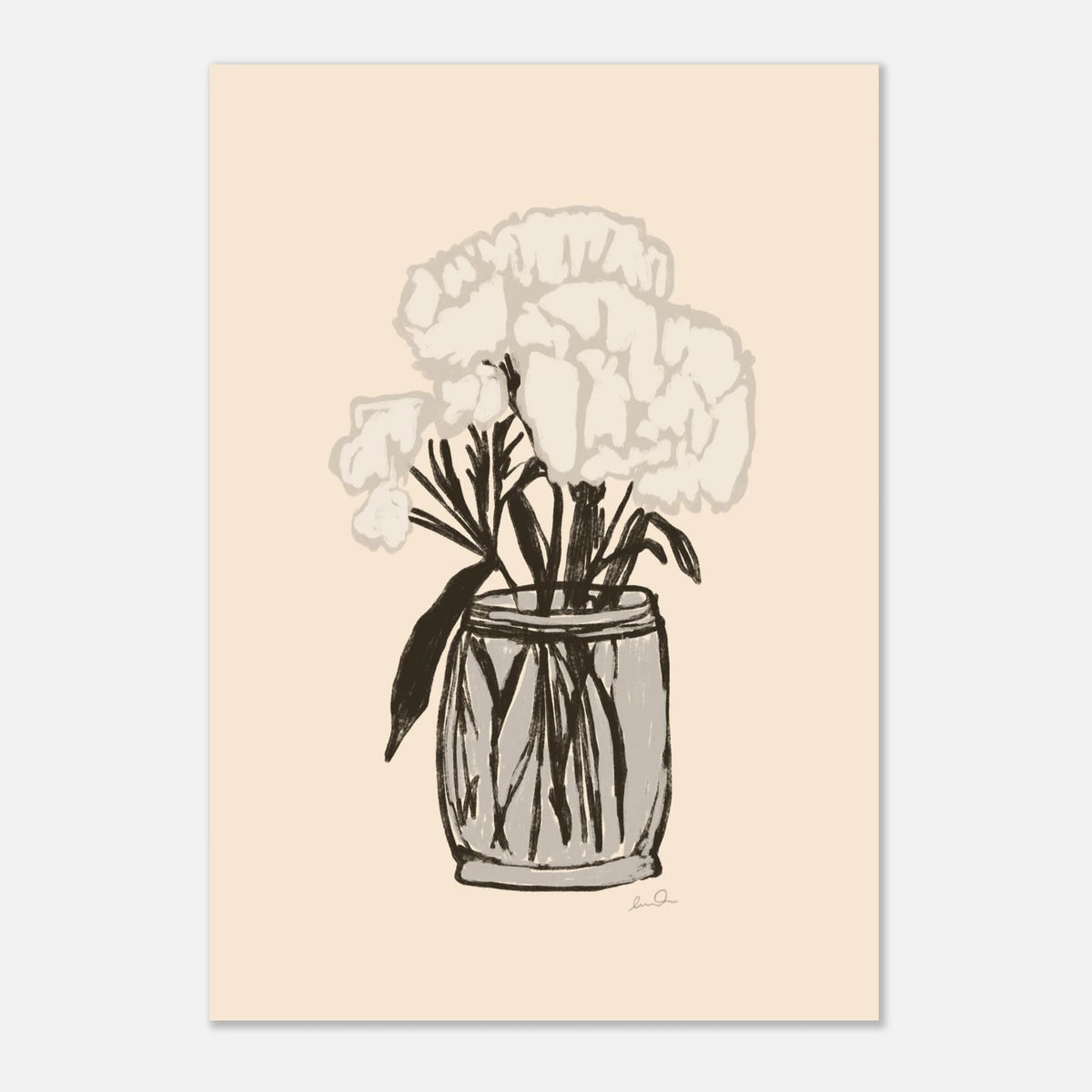 Bouquet de fleur blanches, affiche illustrée d'Émilie J. Ouellet – visuel 7