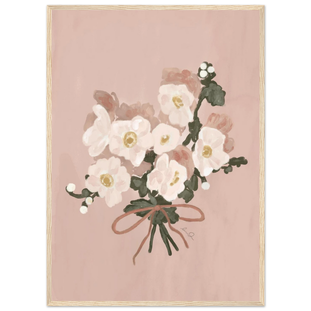 Bouquet de fleur fille, affiche illustrée d'Émilie J. Ouellet encadrée – visuel 3