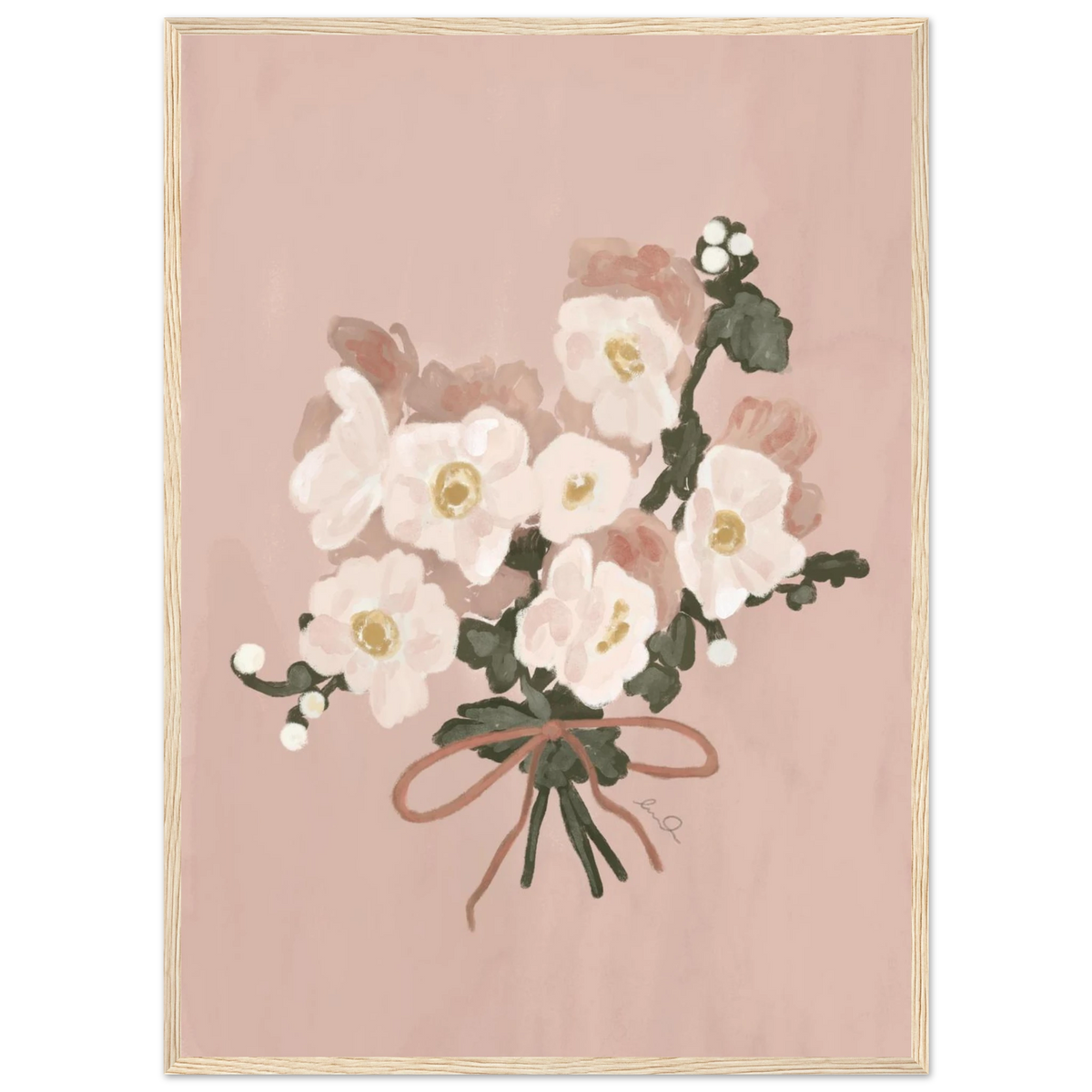 Bouquet de fleur fille, affiche illustrée d'Émilie J. Ouellet encadrée – visuel 3