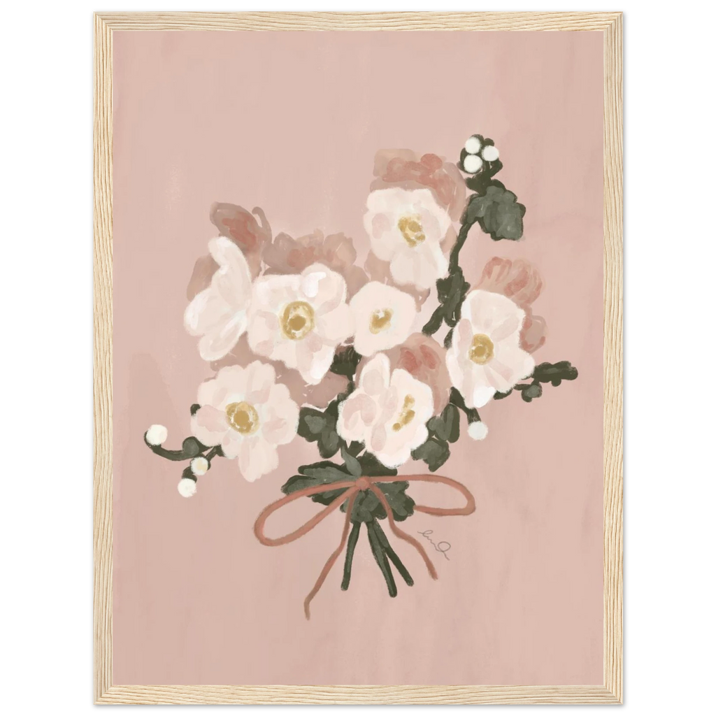 Bouquet de fleur fille, affiche illustrée d'Émilie J. Ouellet encadrée – visuel 4