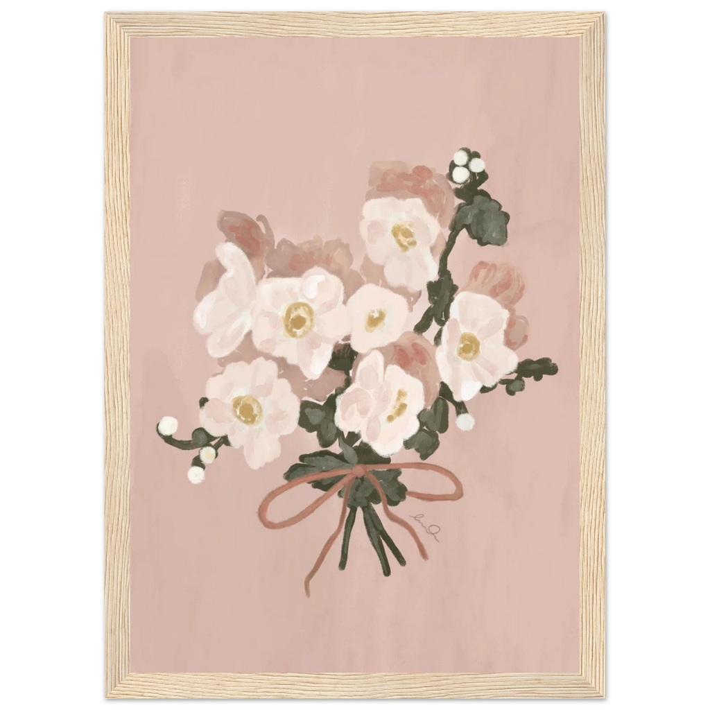 Bouquet de fleur fille, affiche illustrée d'Émilie J. Ouellet encadrée – visuel 5
