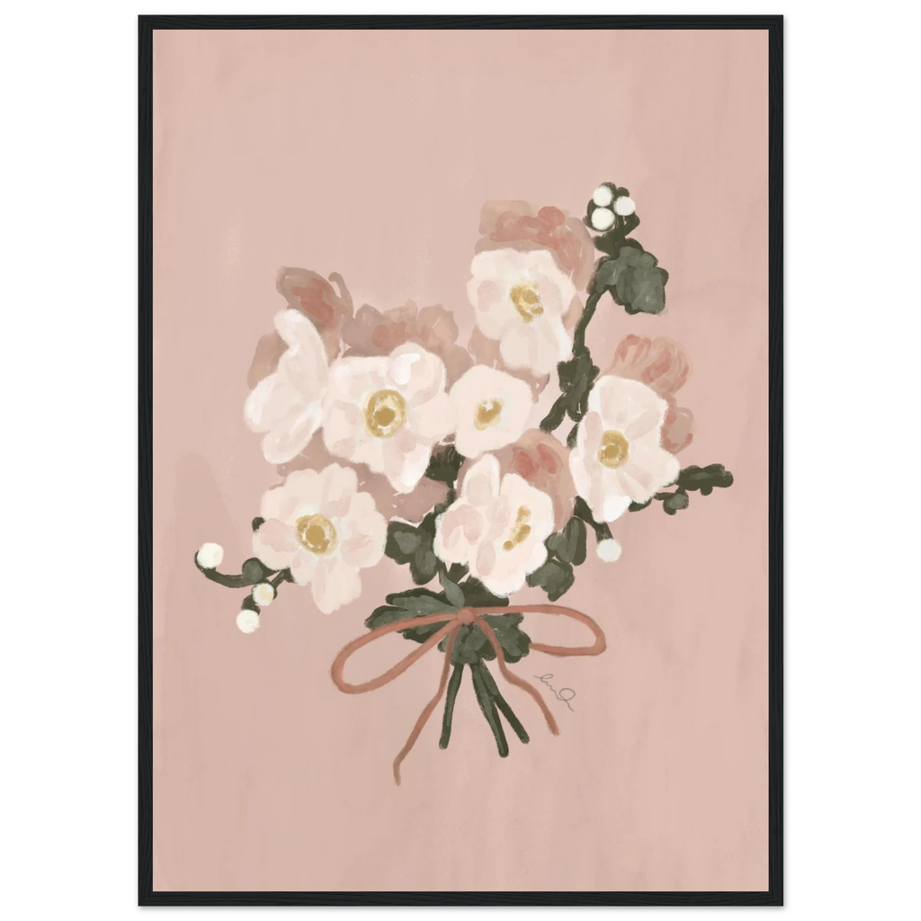 Bouquet de fleur fille, affiche illustrée d'Émilie J. Ouellet encadrée – visuel 7