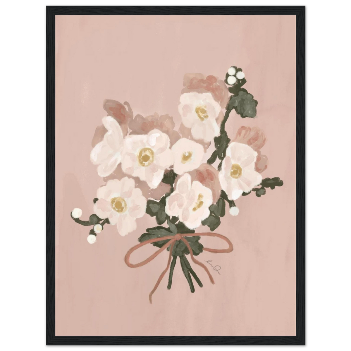 Bouquet de fleur fille, affiche illustrée d'Émilie J. Ouellet encadrée – visuel 8