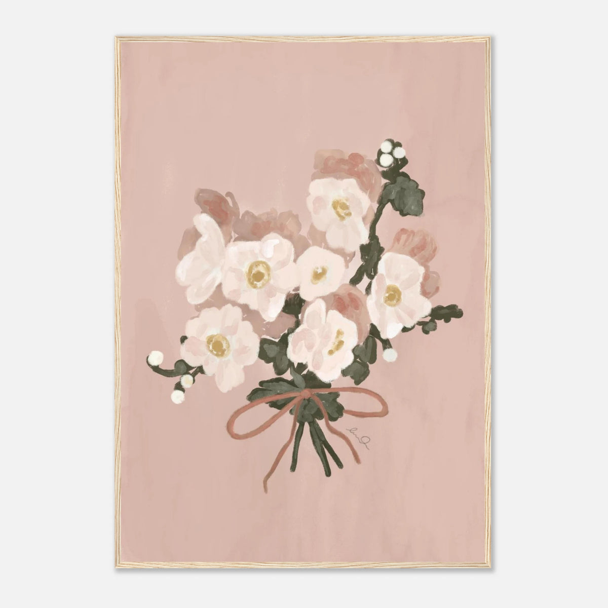 Bouquet de fleur fille, affiche illustrée d'Émilie J. Ouellet encadrée – visuel 9