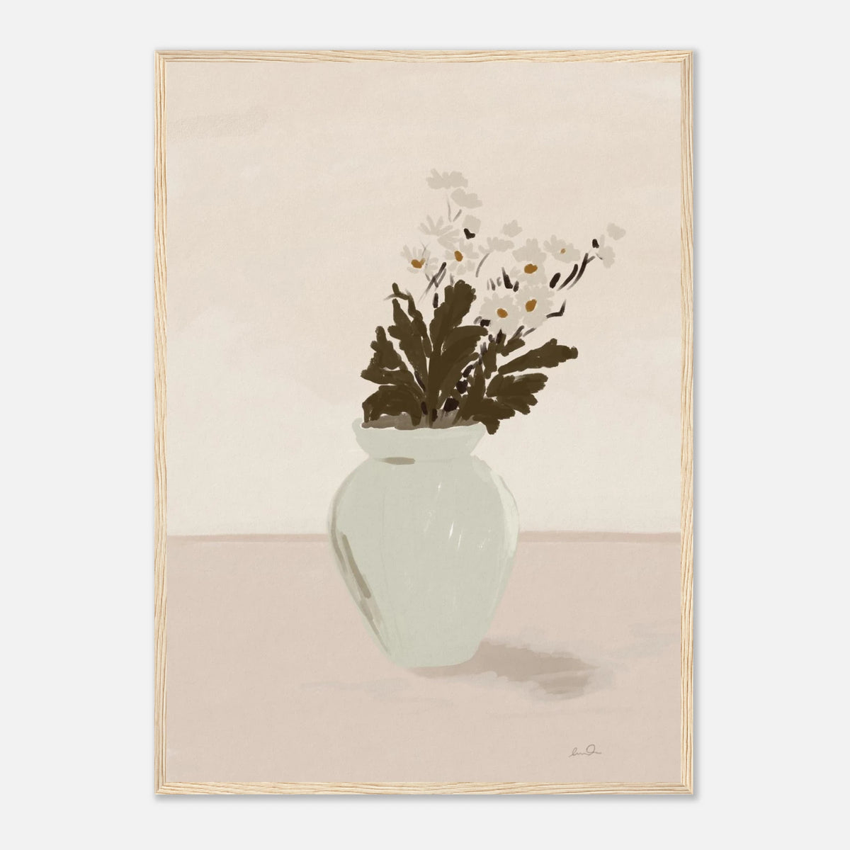 Bouquet de marguerites, affiche illustrée d'Émilie J. Ouellet encadrée – visuel 10