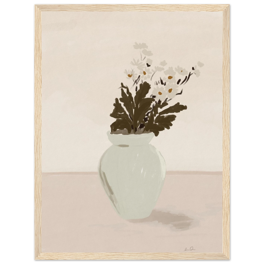 Bouquet de marguerites, affiche illustrée d'Émilie J. Ouellet encadrée – visuel 3