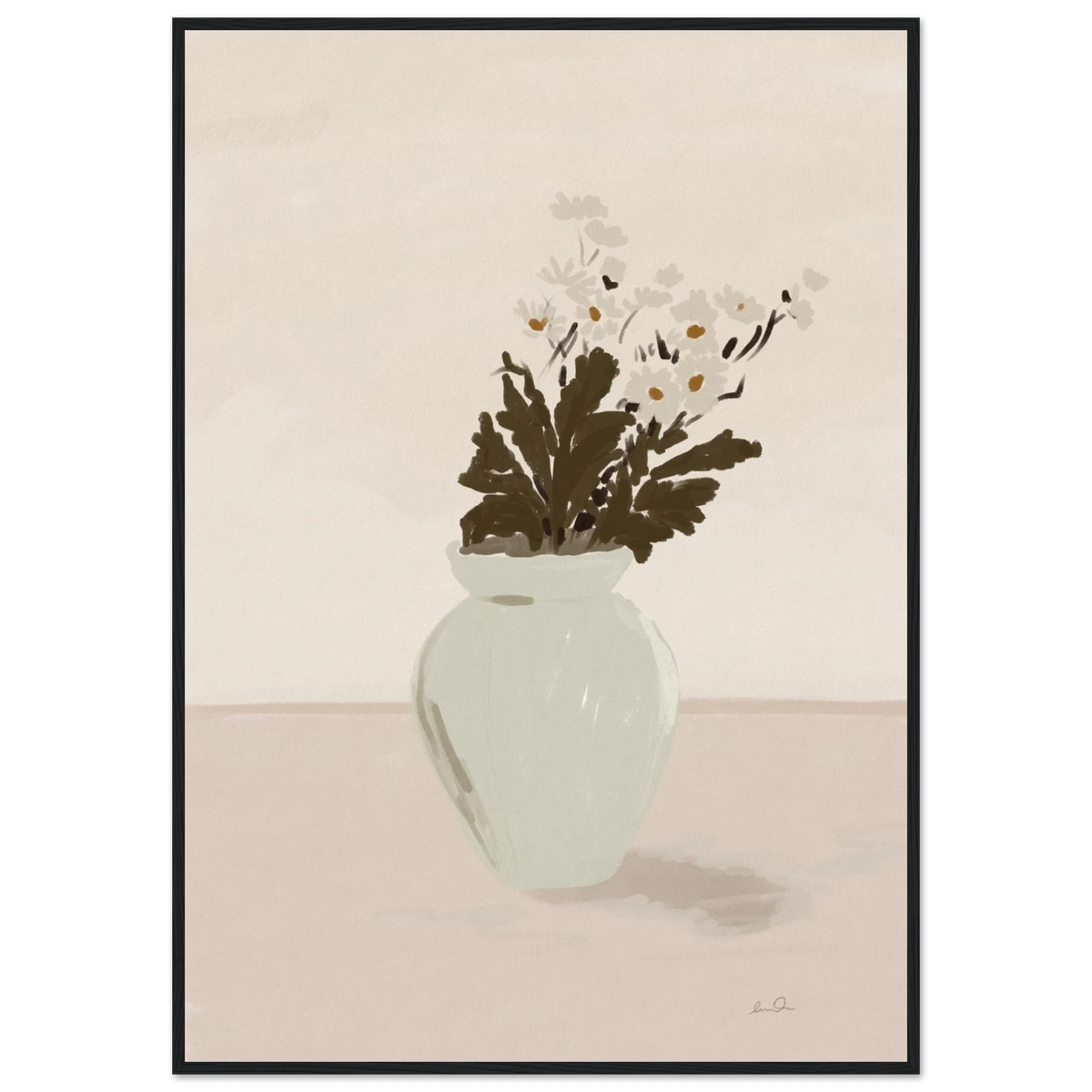 Bouquet de marguerites, affiche illustrée d'Émilie J. Ouellet encadrée – visuel 4