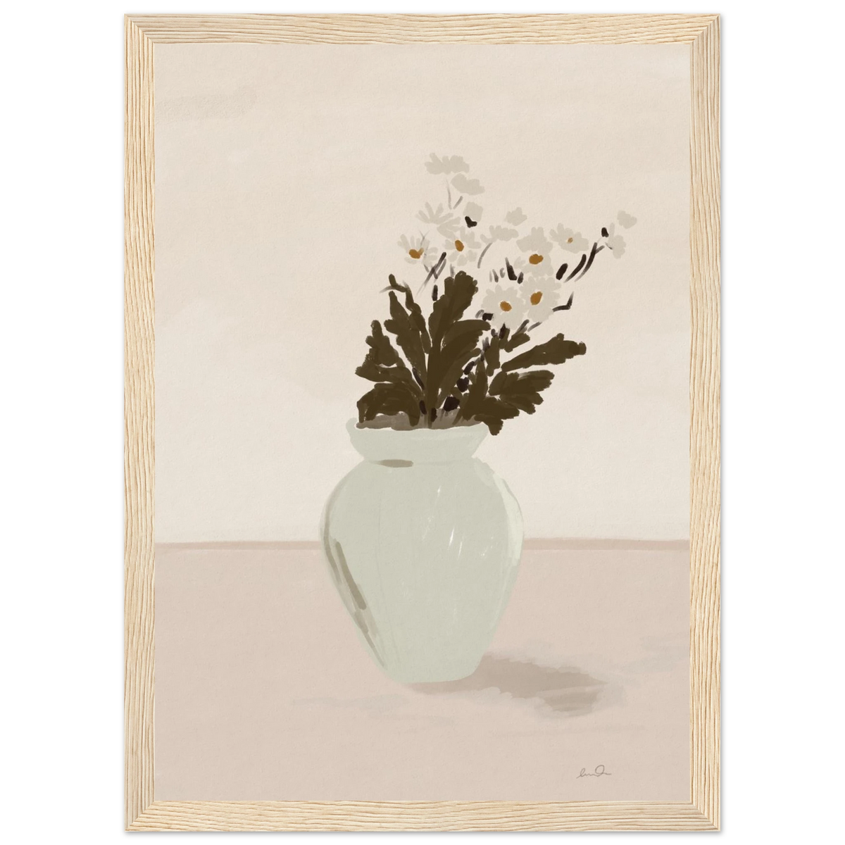 Bouquet de marguerites, affiche illustrée d'Émilie J. Ouellet encadrée – visuel 5