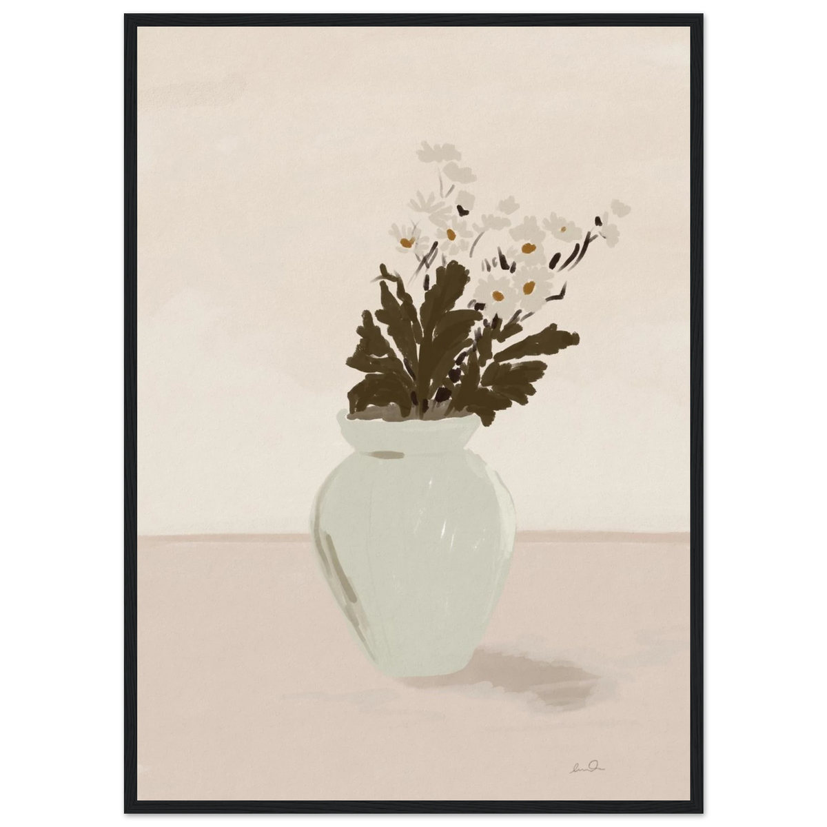 Bouquet de marguerites, affiche illustrée d'Émilie J. Ouellet encadrée – visuel 7