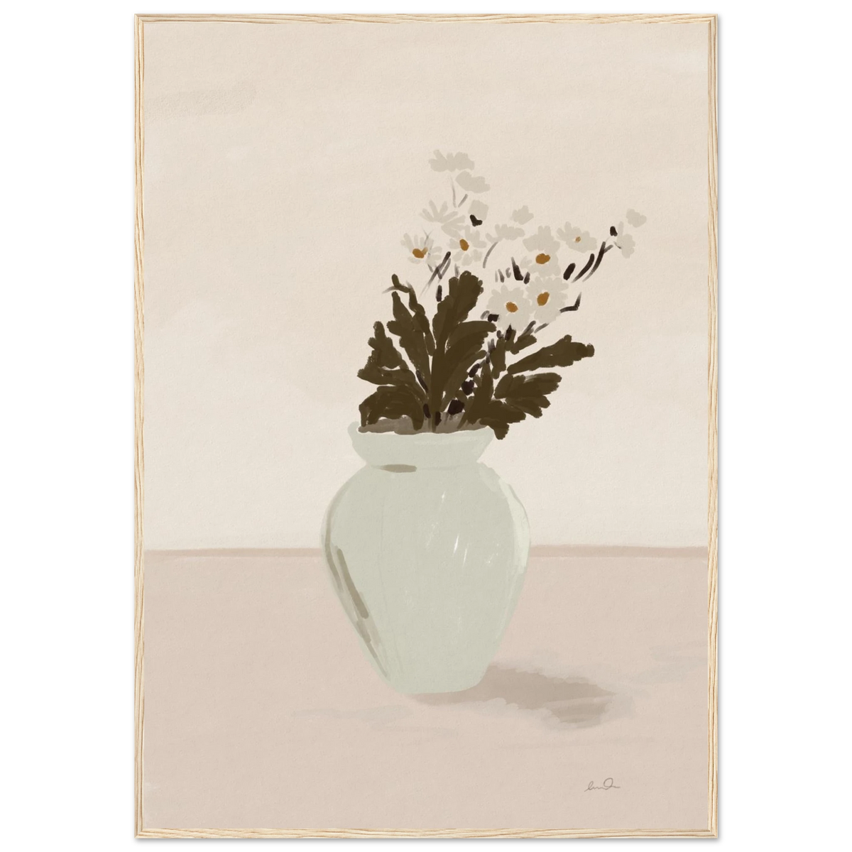 Bouquet de marguerites, affiche illustrée d'Émilie J. Ouellet encadrée – visuel 8