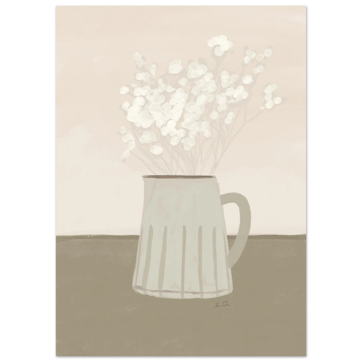 Bouquet de petites fleurs blanches, affiche illustrée d'Émilie J. Ouellet – visuel 5