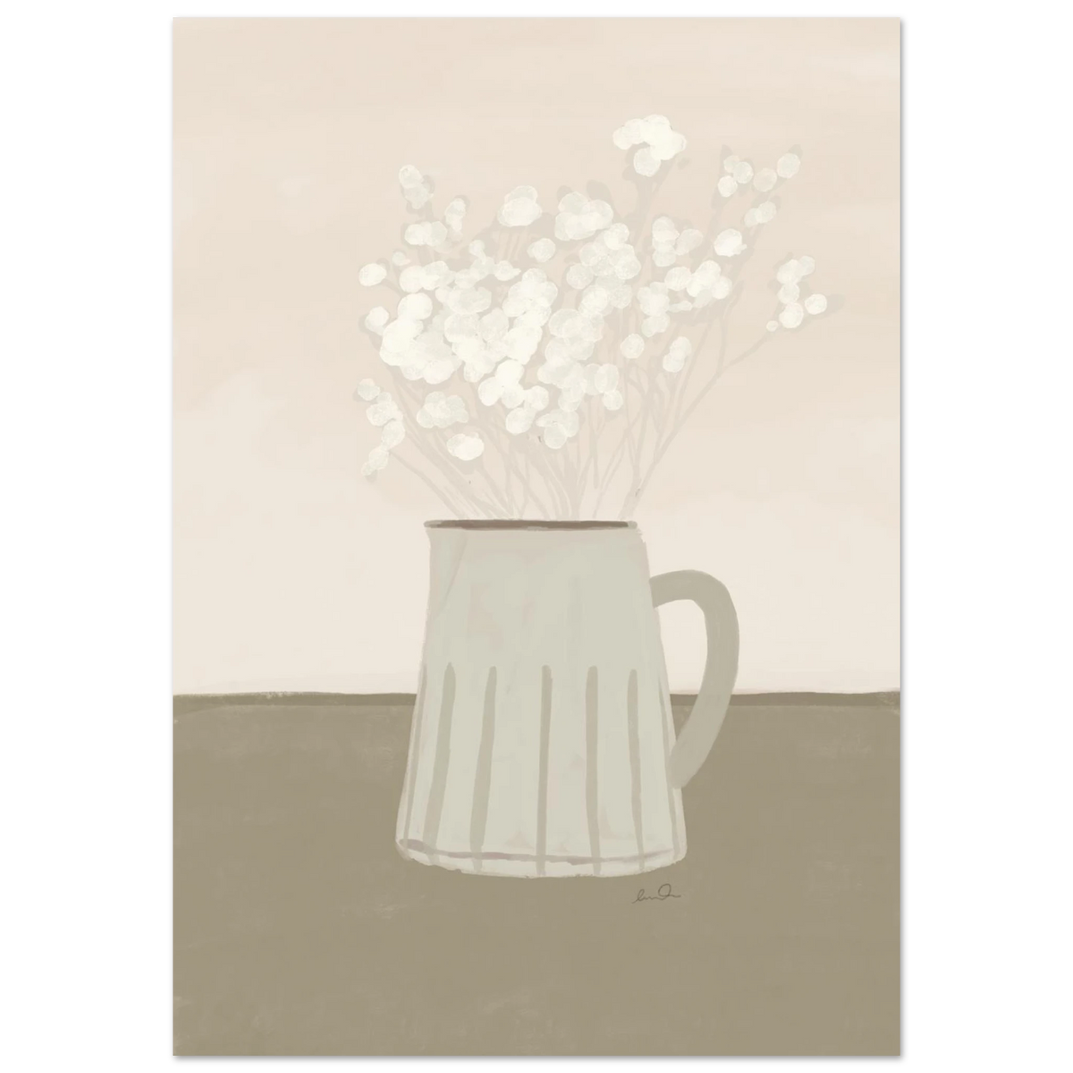 Bouquet de petites fleurs blanches, affiche illustrée d'Émilie J. Ouellet – visuel 6