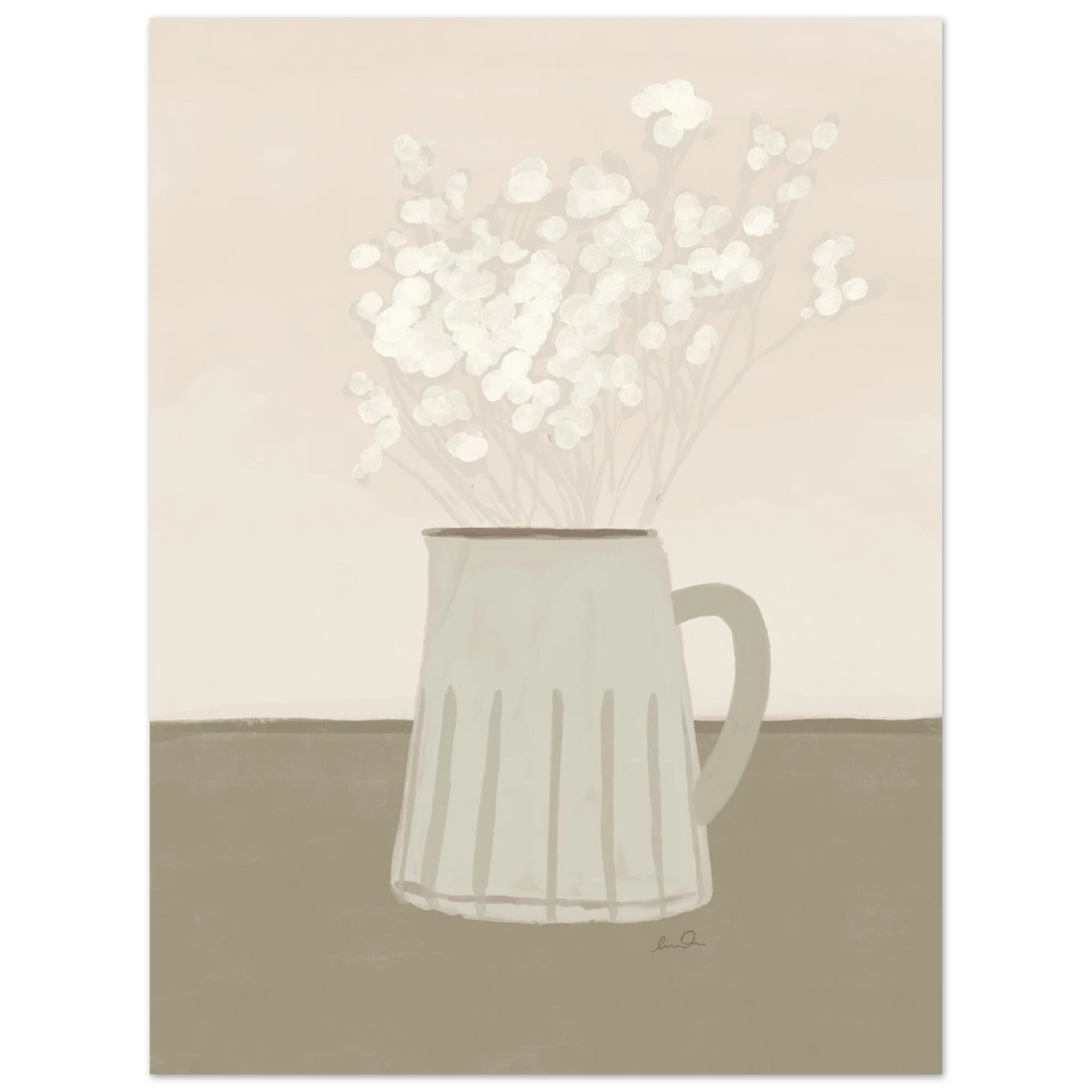 Bouquet de petites fleurs blanches, affiche illustrée d'Émilie J. Ouellet – visuel 8